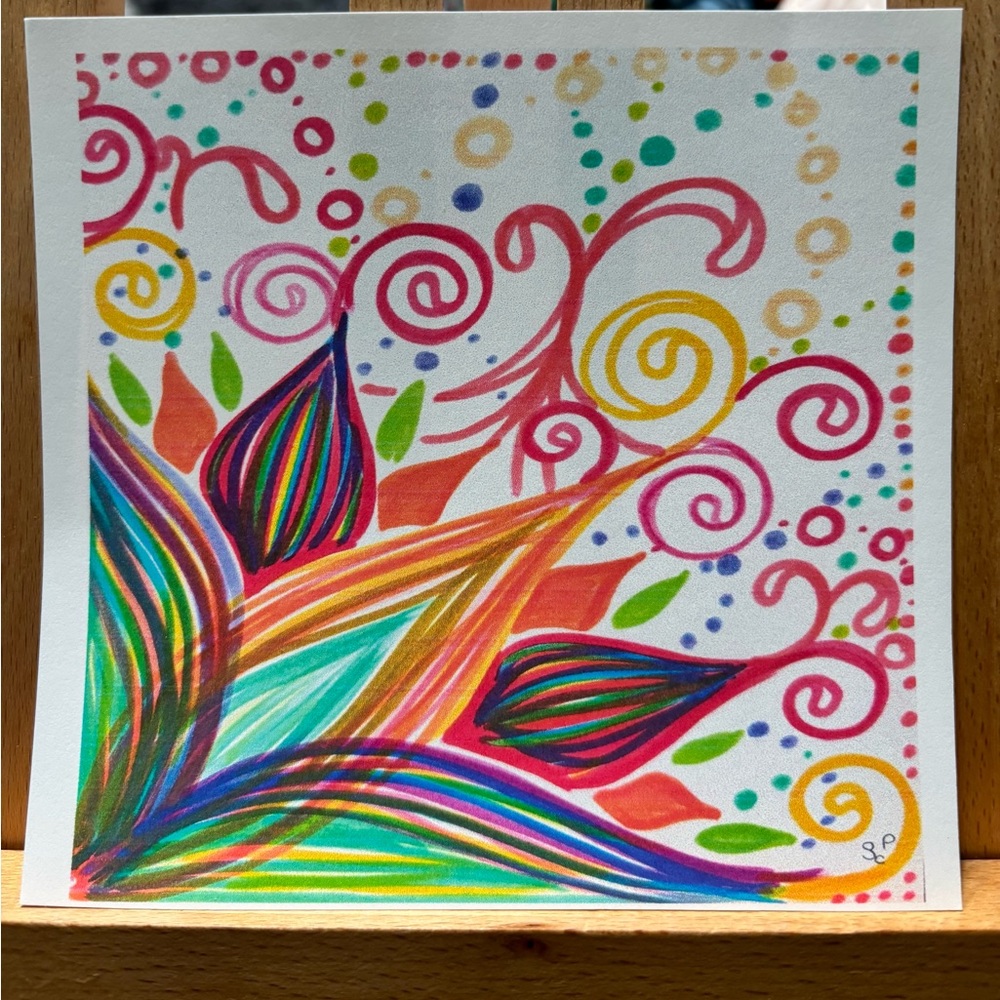 Abstract Rainbow Lily Art Print
